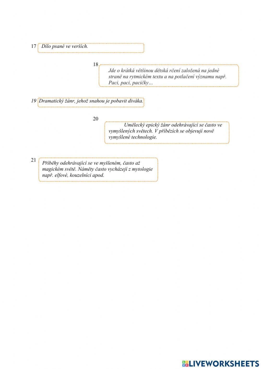 Literární druhy a žánry
