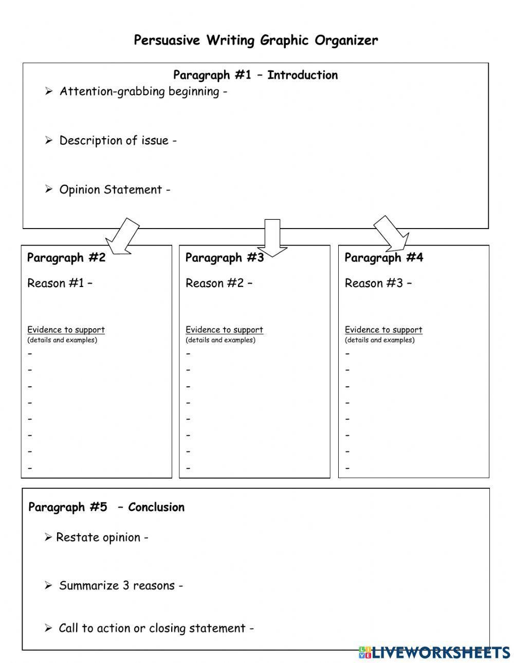 Persuasive essay graphic organizer