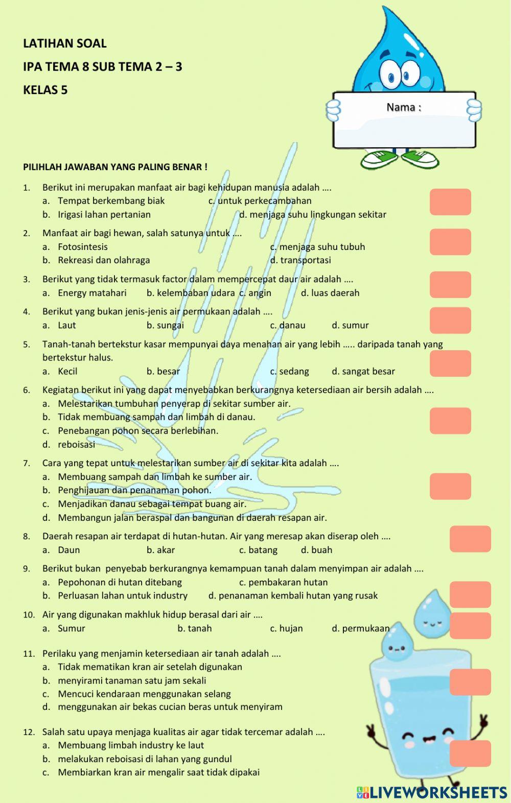 Latihan IPA Tema 8 ST 2-3