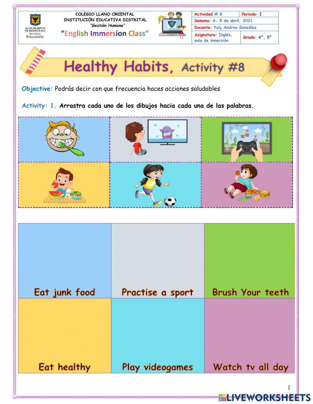 8. 4° y 5° Healthy habits, how often do you?