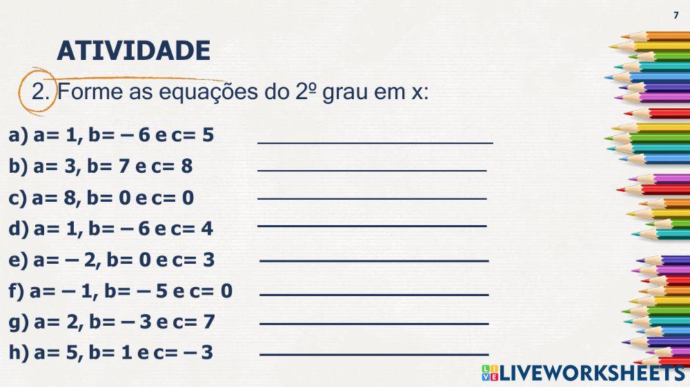 Equaçao do 2º grau
