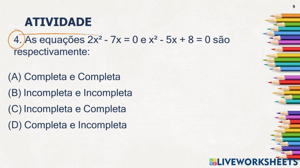 Equaçao do 2º grau