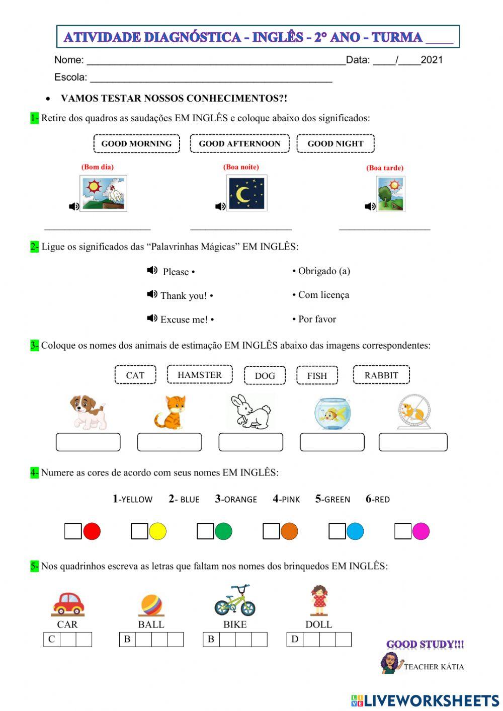 2° ano -INGLÊS- 08-04-21-