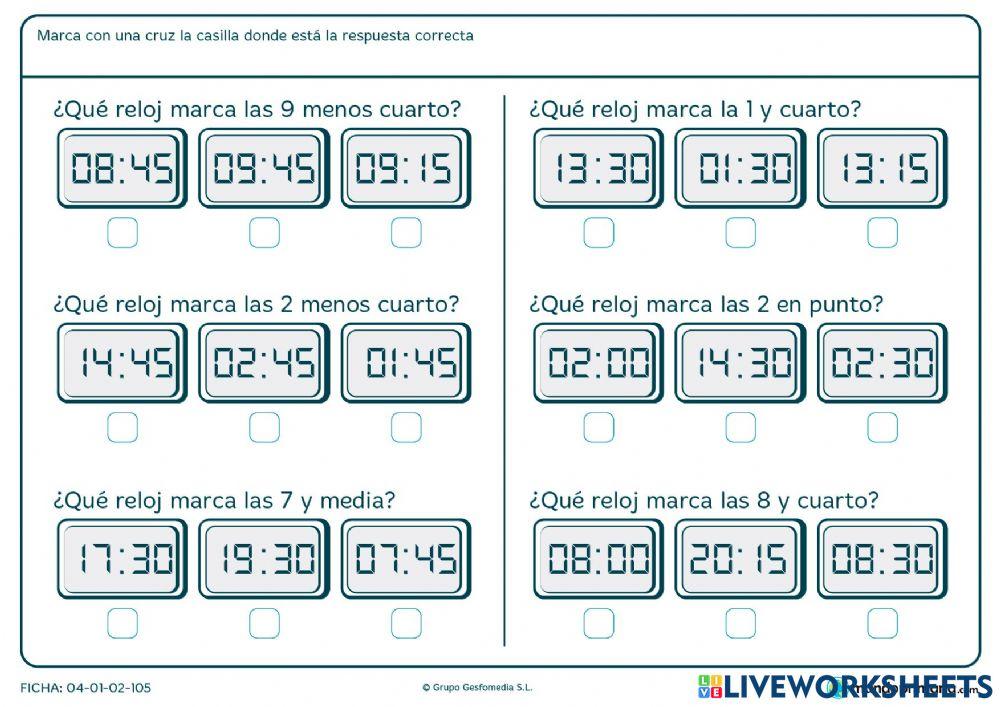 Las horas en español