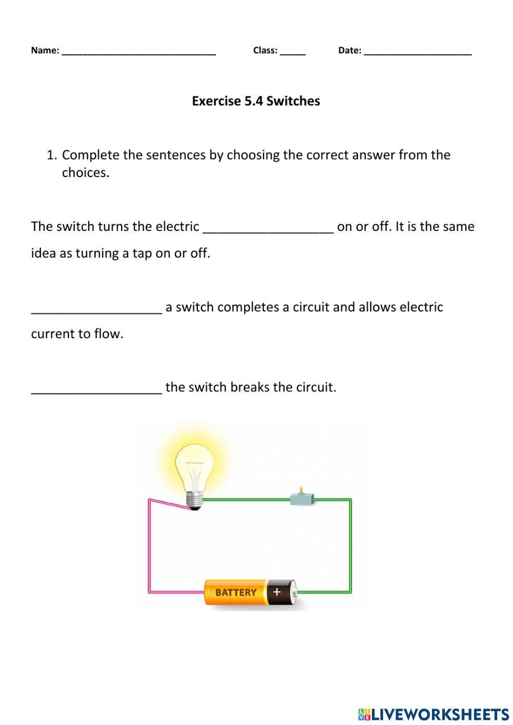 Exercise 5.4 Switches