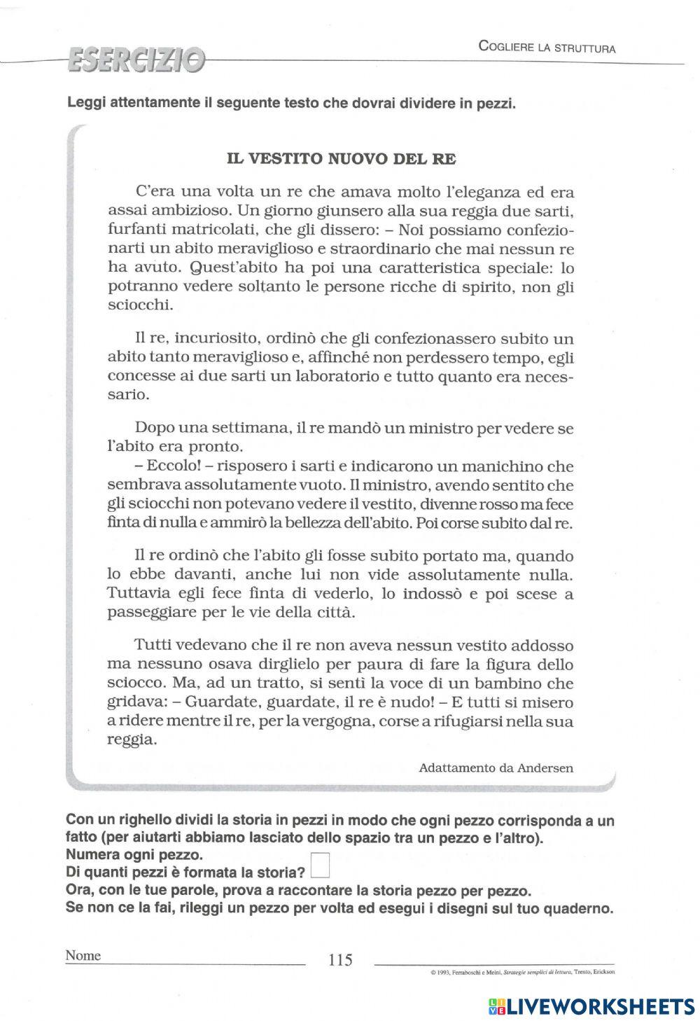 Il vestito nuovo del re Il vestito nuovo del re