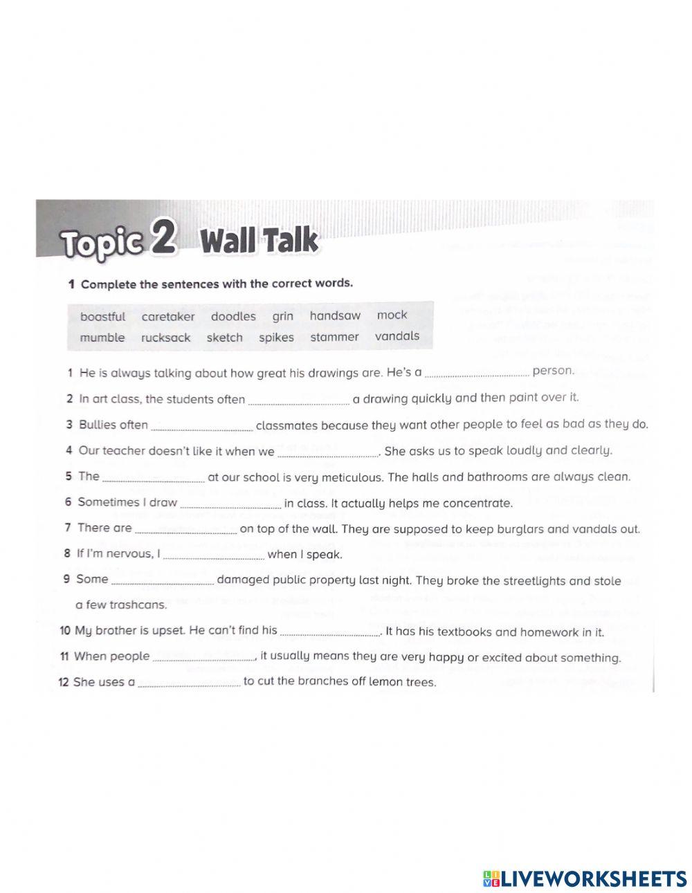 Wall Talk: Key Words
