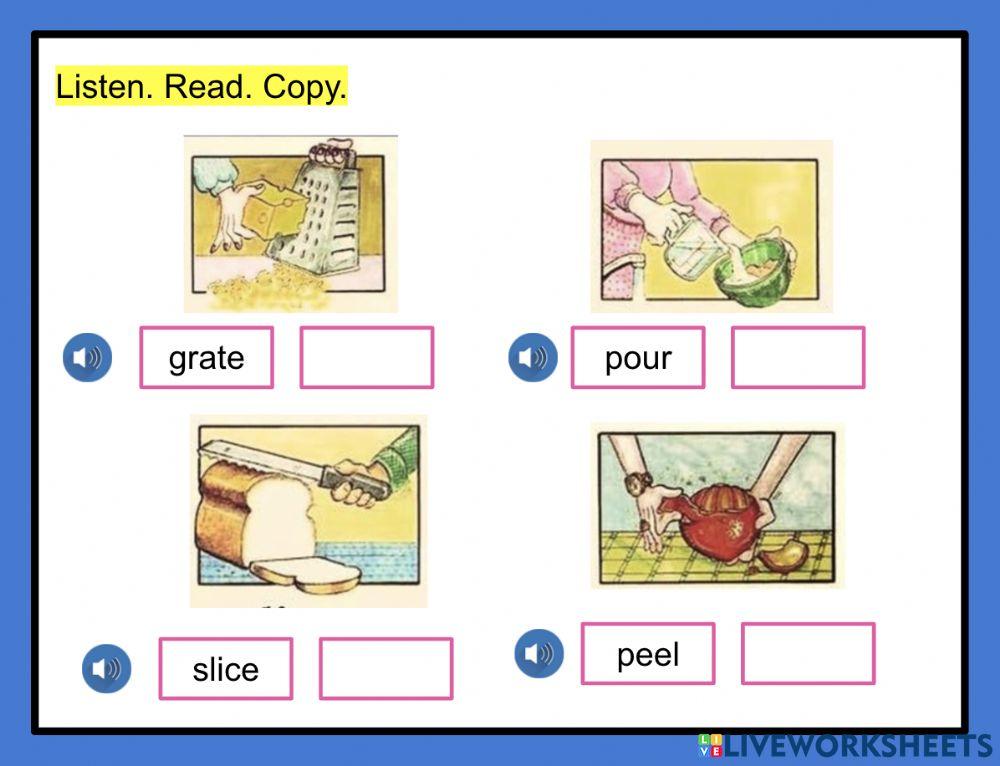 Cooking verbs