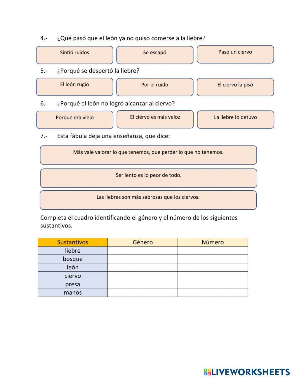 Comprensión de lectura