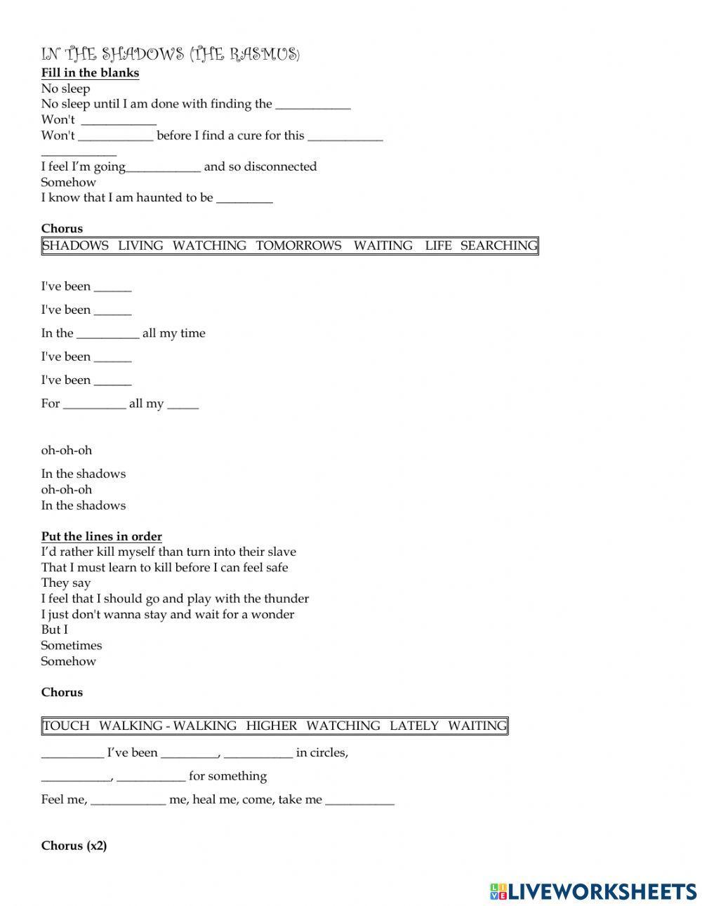 In the shadows (The Rasmus)