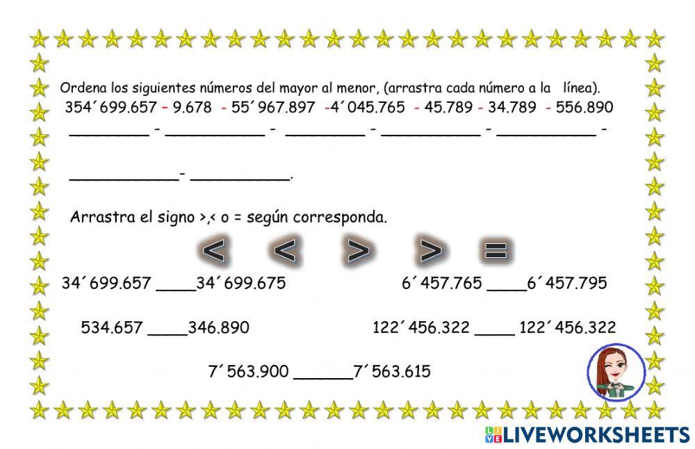 Comparación de números