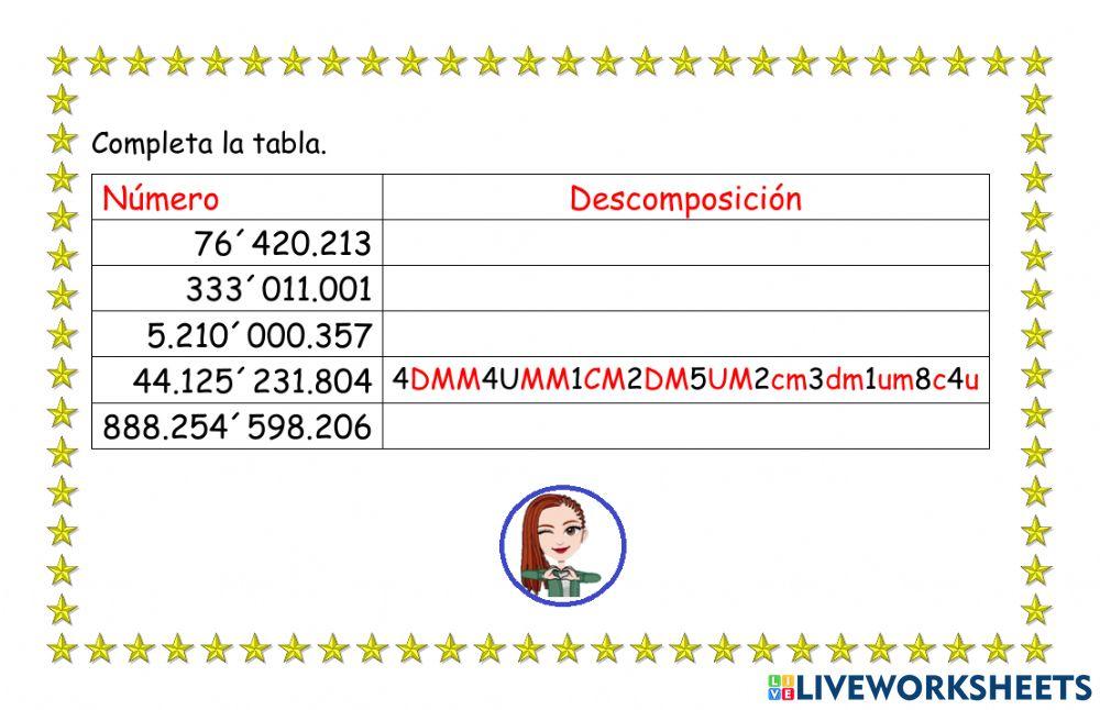 Descomposición de números