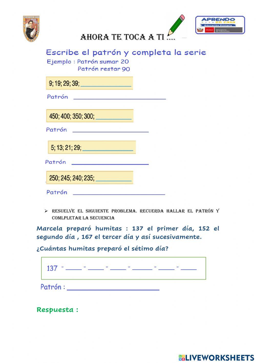 Secuencia numéricas