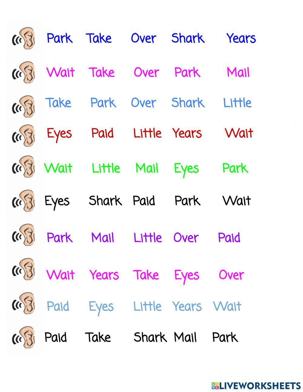Sight Word Recognition