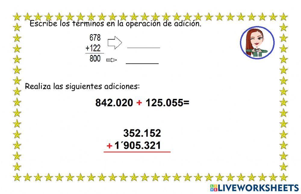 Adición y términos