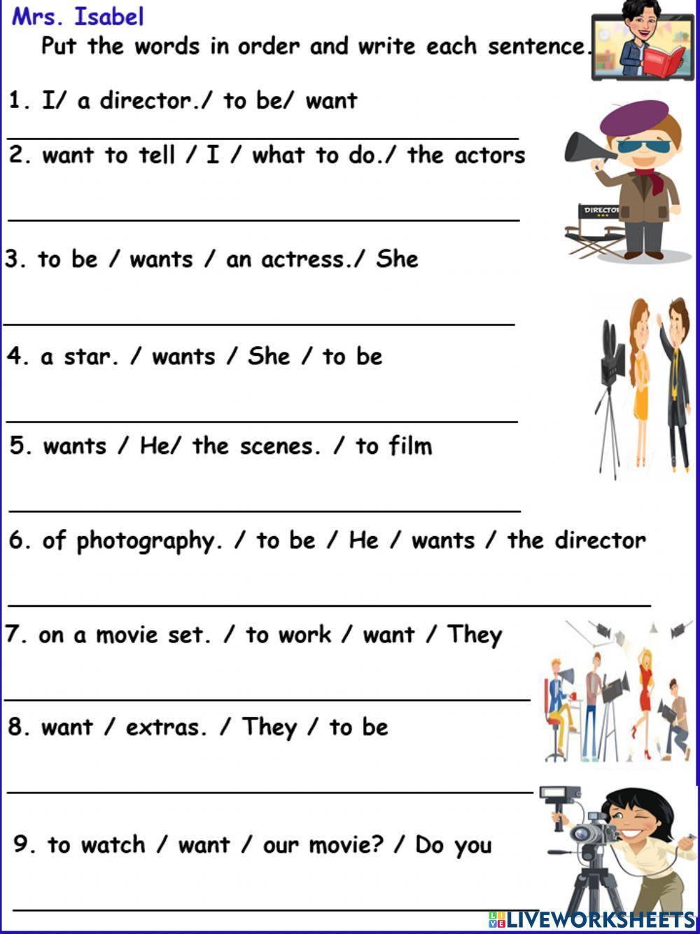 Grammar want to be liveworksheets 892850
