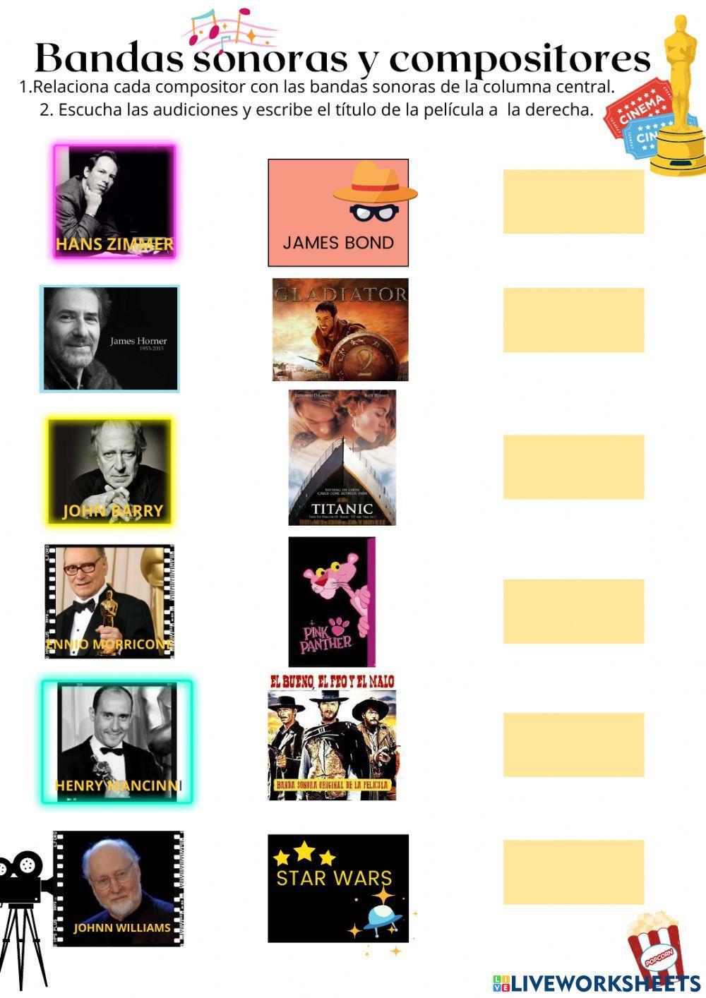 BANDAS SONORAS Y COMPOSITORES