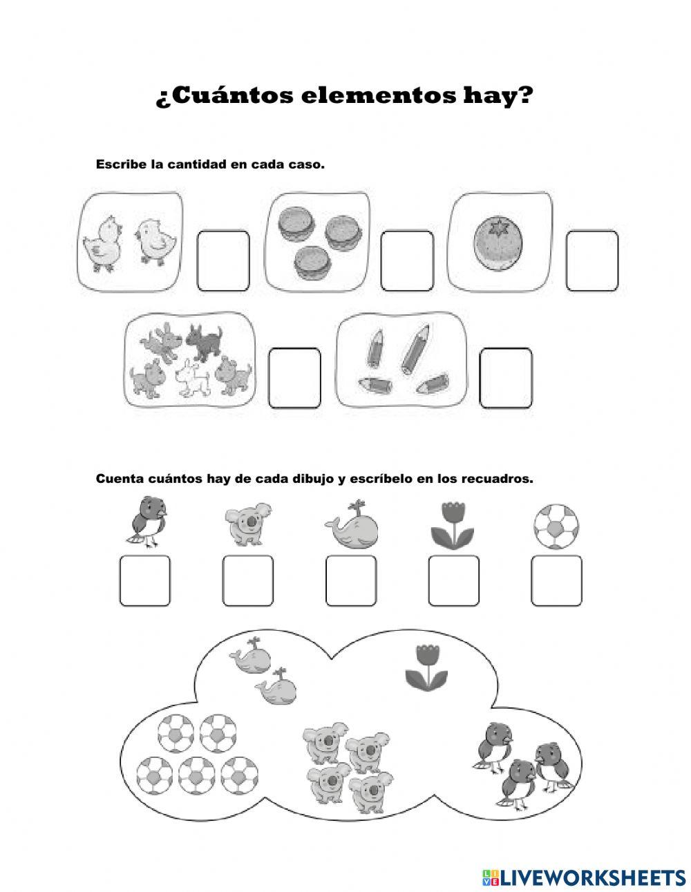 ¿Cuántos hay? Contar del 1 al 5