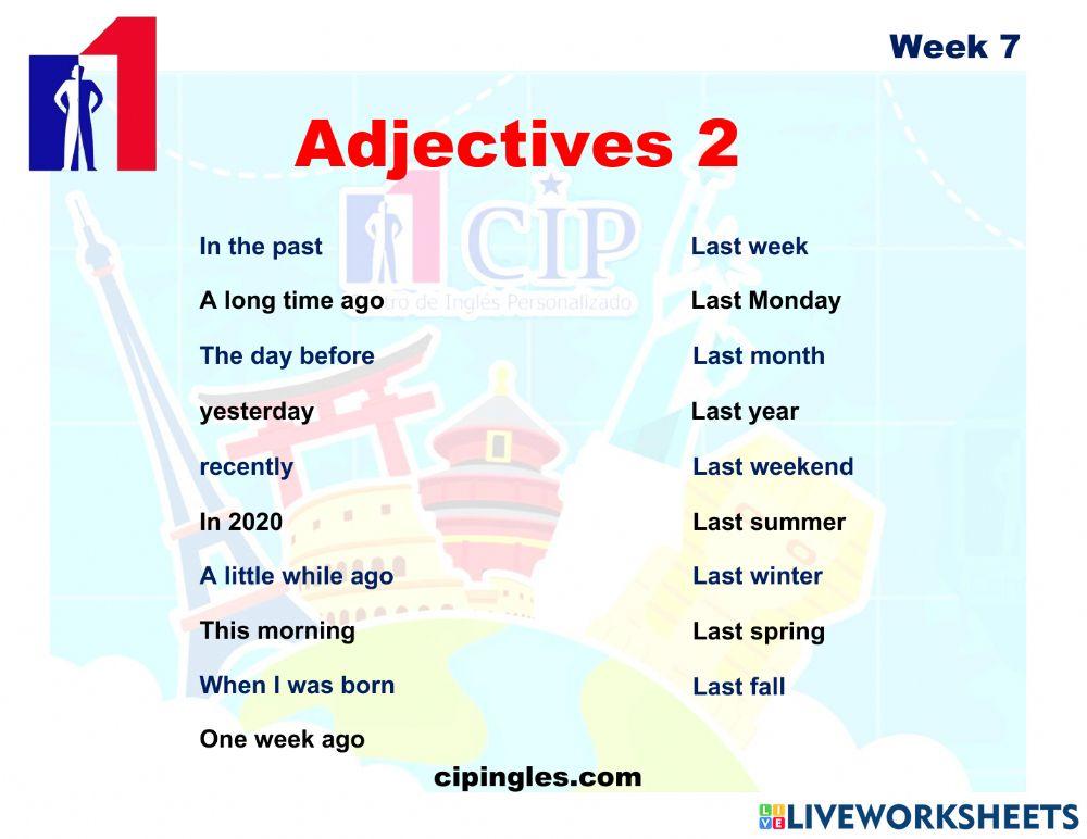 KIDS Vocabulary exam week 7