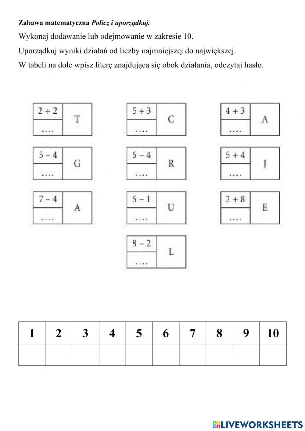 Liczenie w zakresie 10