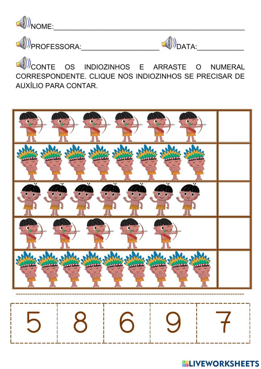 Conte os indiozinhos