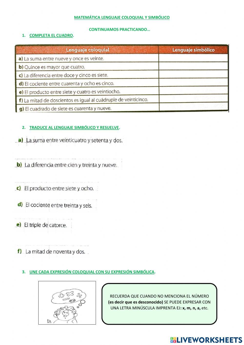 Lenguaje coloquial y simbólico