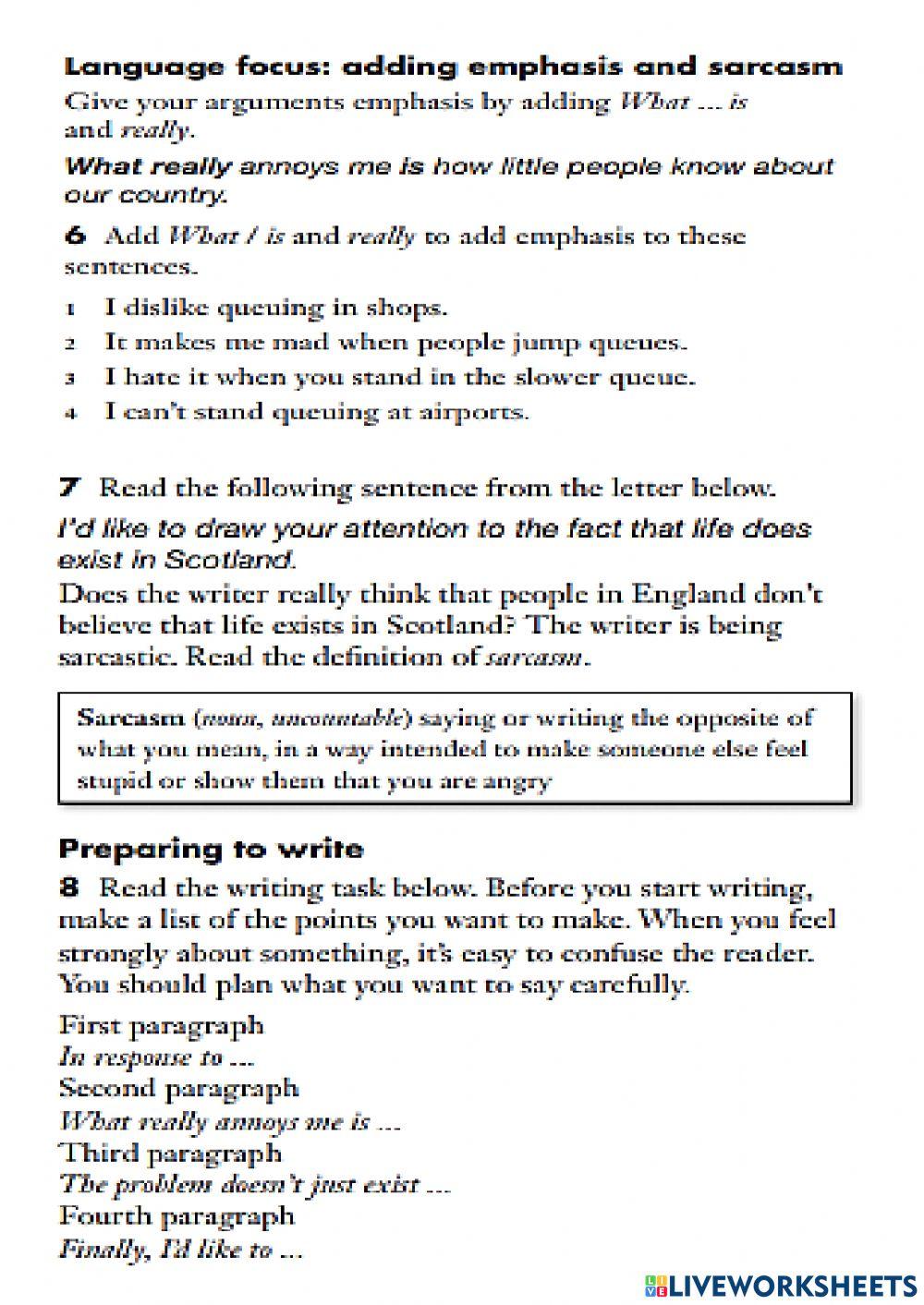 Writing feel strong about something