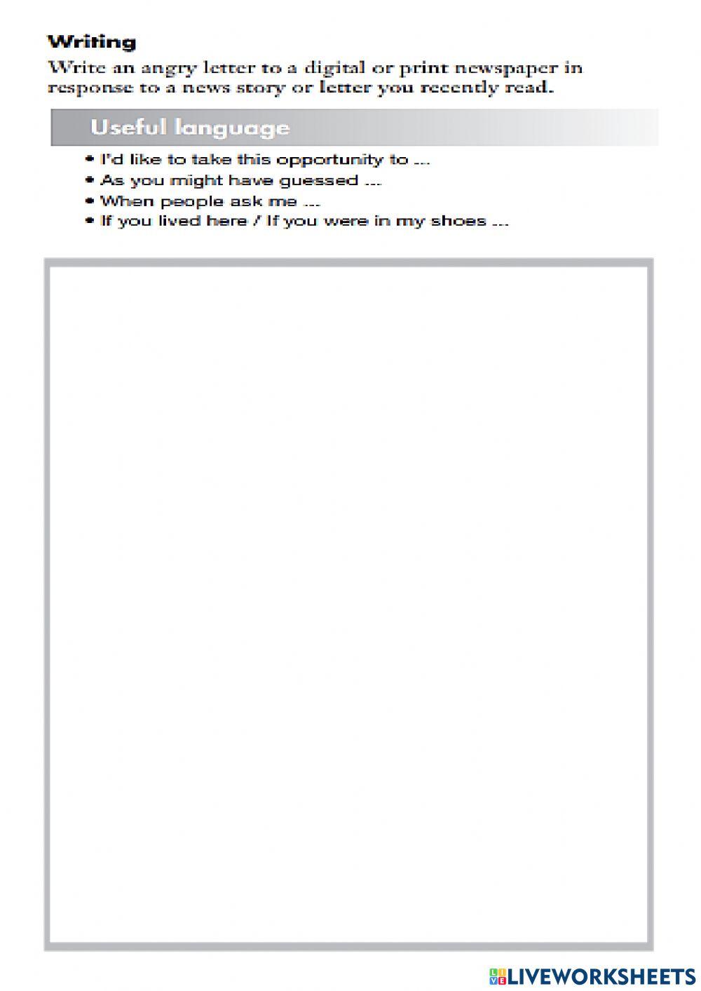 Writing feel strong about something