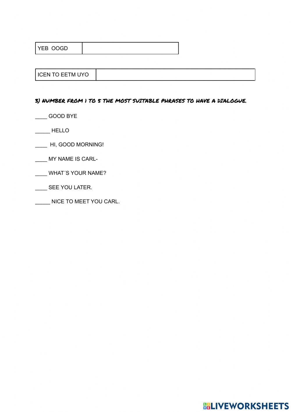 Greetings and introductions