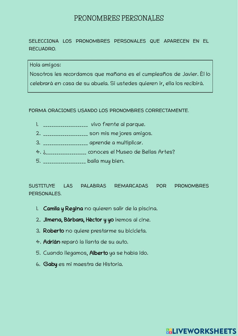 Pronombres personales