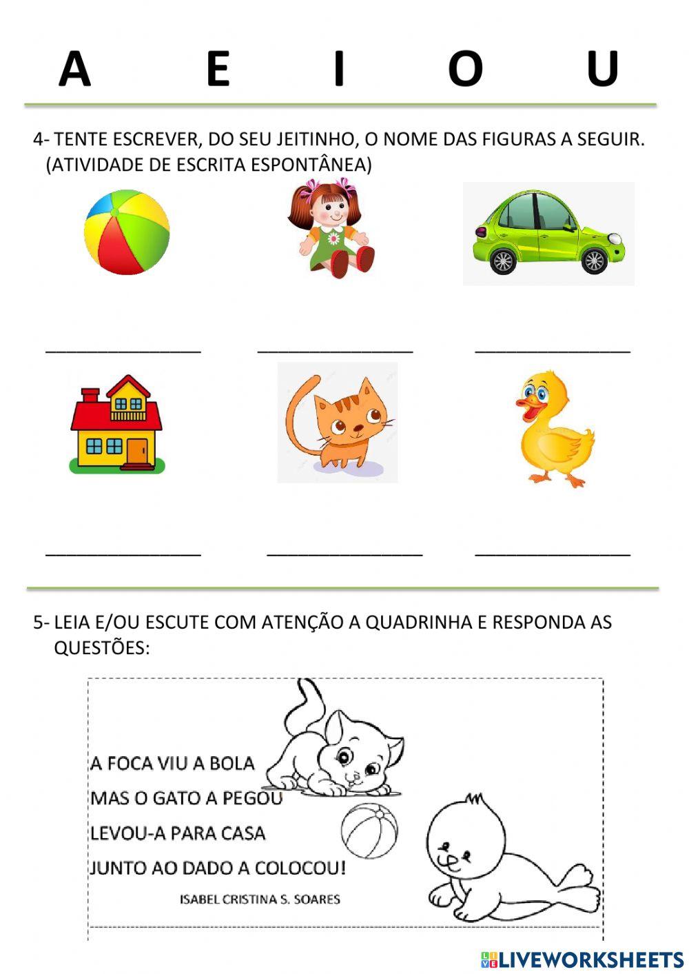 Verificação de Aprendizagem - Língua Portuguesa - 1º Bimestre