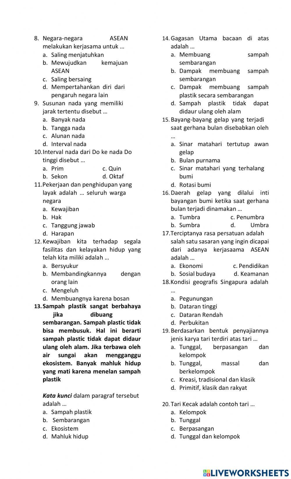 Penilaian Harian Tema 8