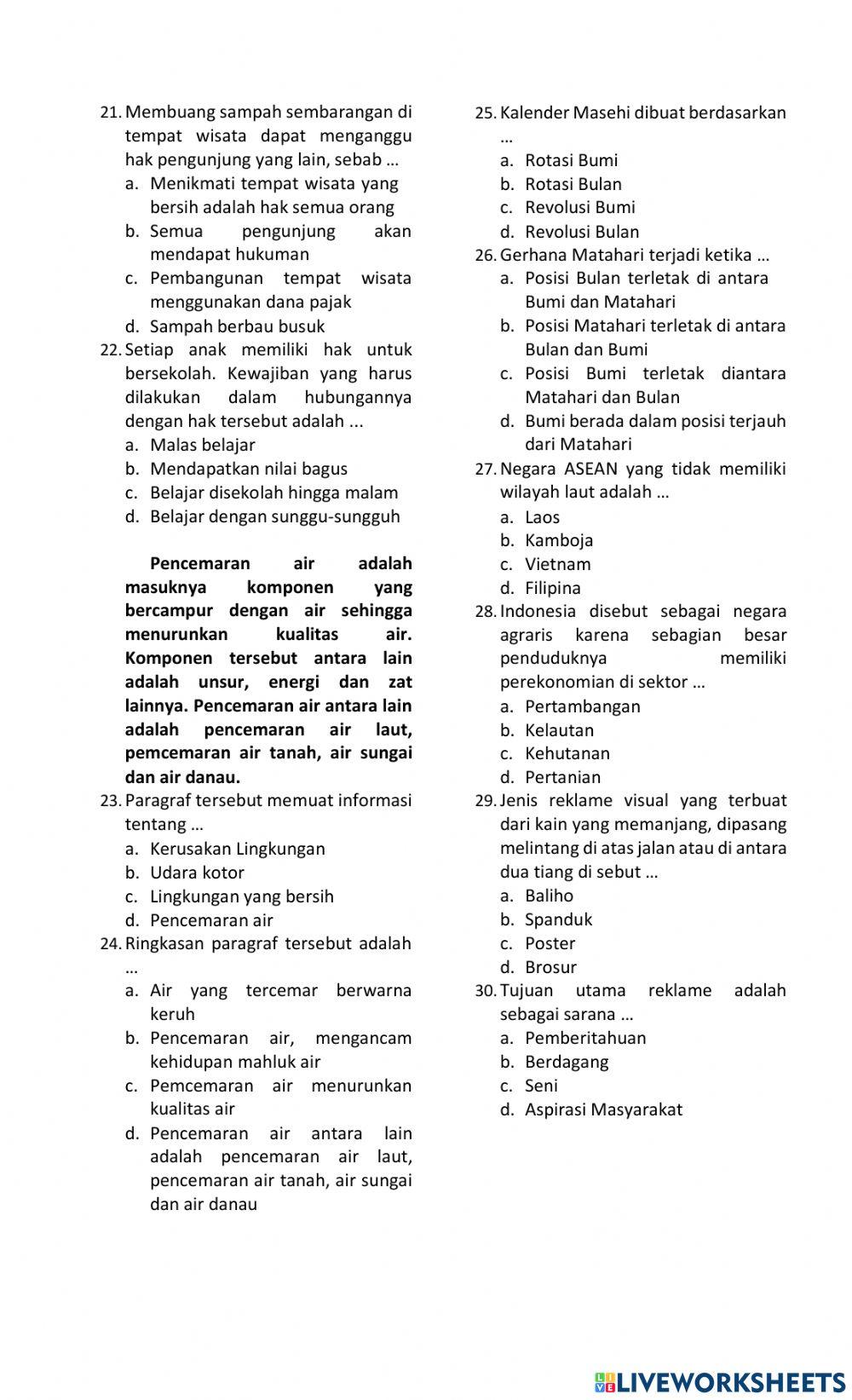 Penilaian Harian Tema 8