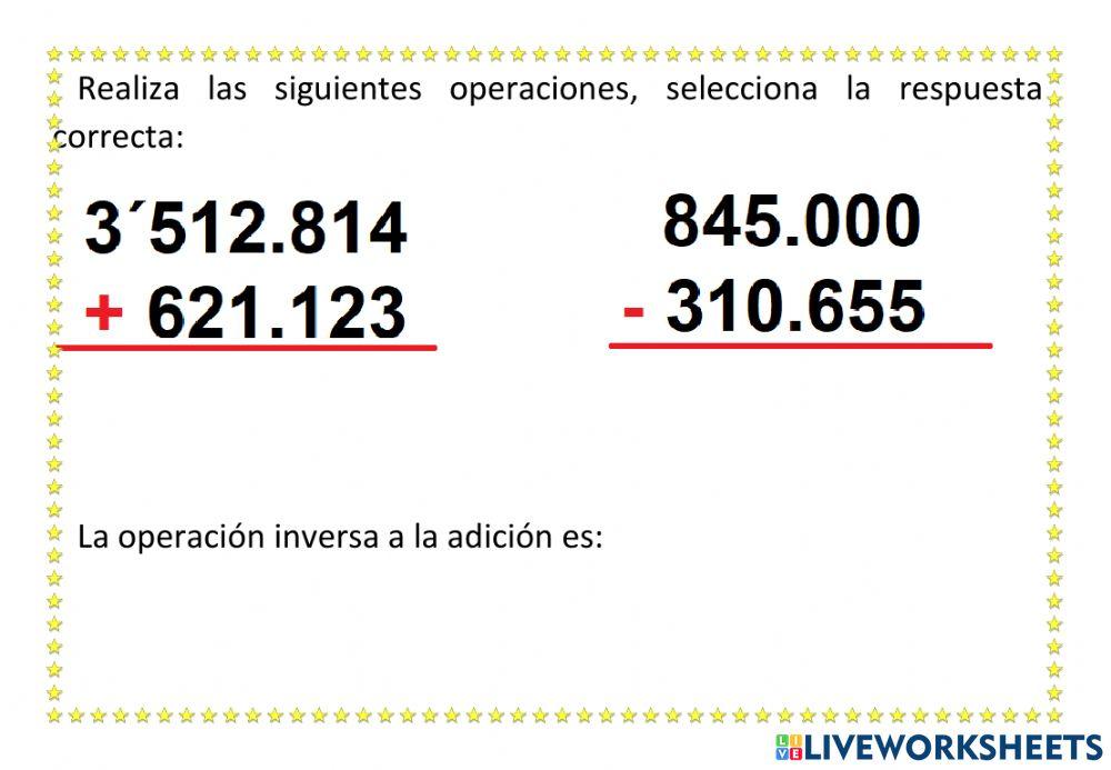 Adición y sustracción