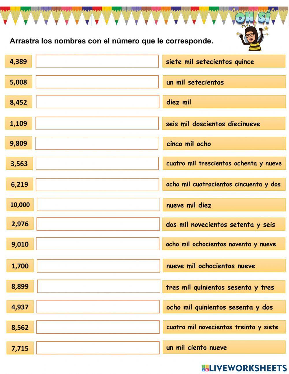 Escritura de números