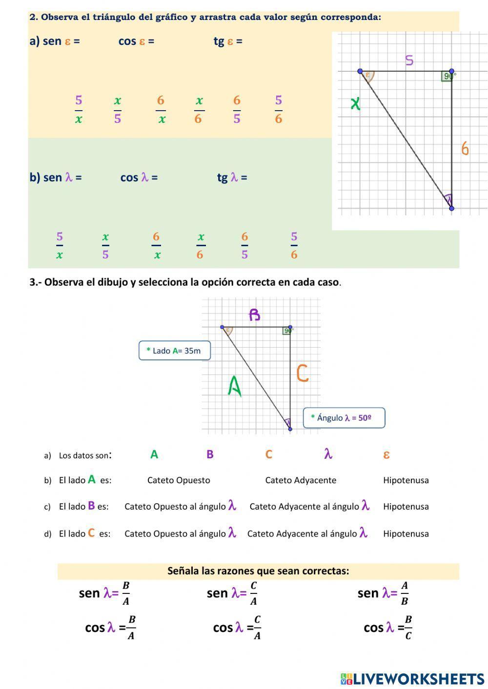 Reconocimiento Razones trigonométricas
