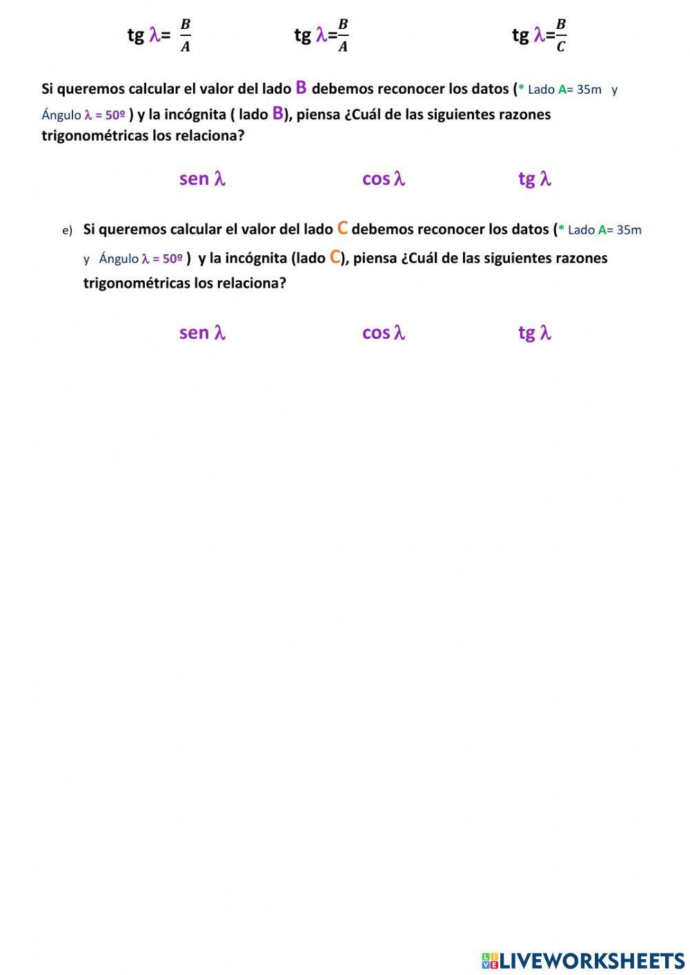 Reconocimiento Razones trigonométricas