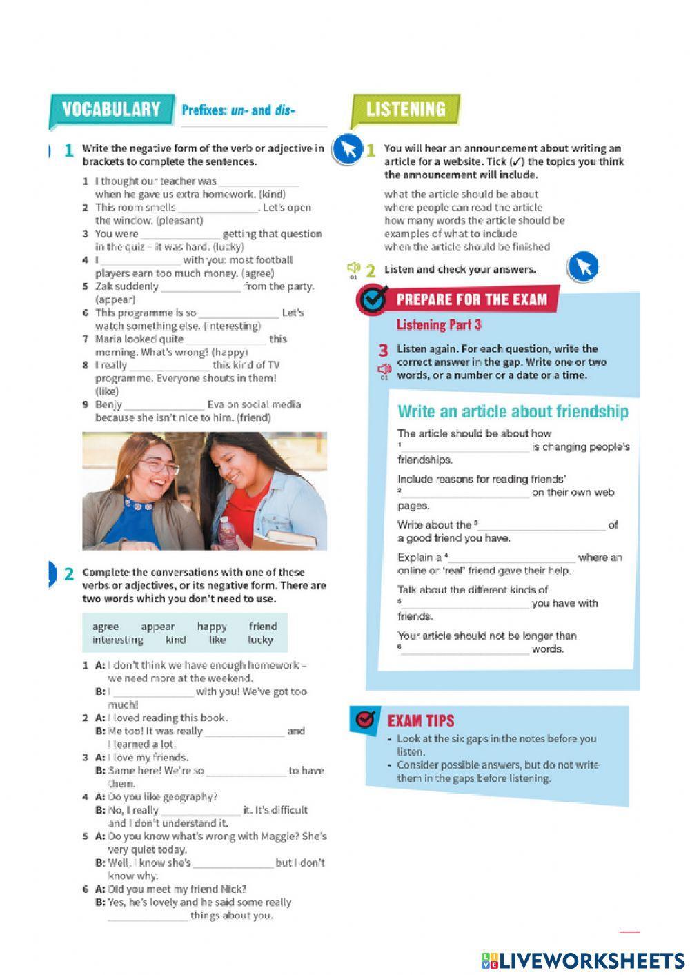 Vocabulary and Listening