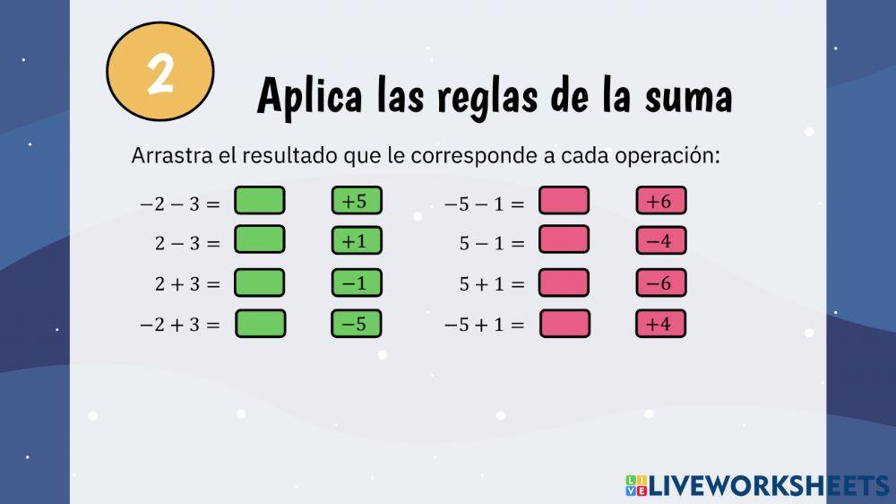 Adición y sustracción de números enteros