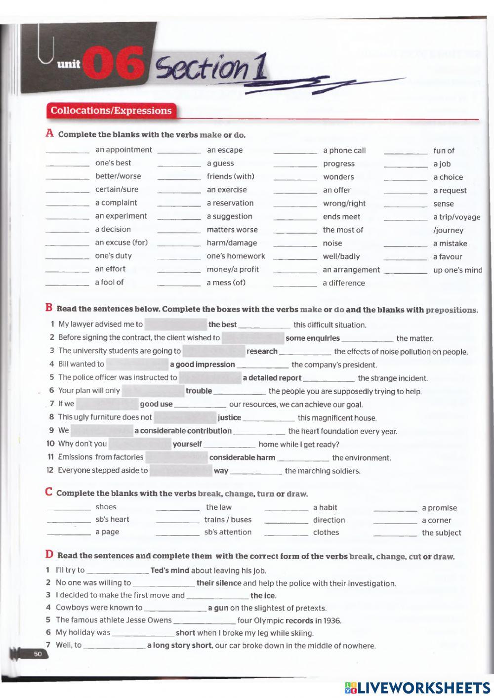 Use of English B2 - Units 5 and 6