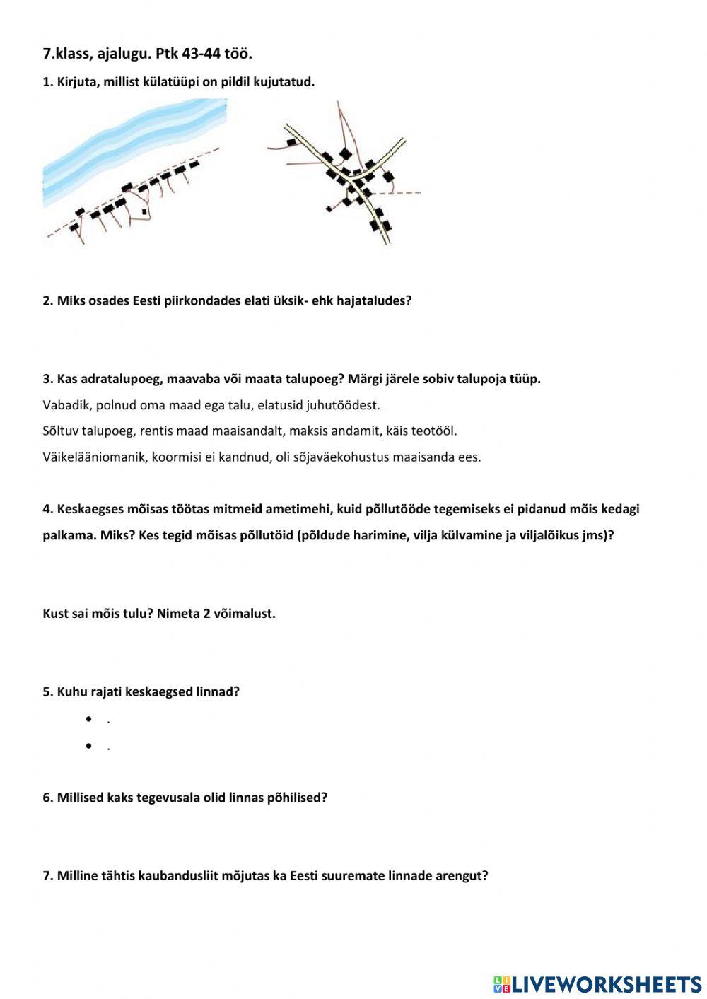 Keskaegne küla ja linn Eestis