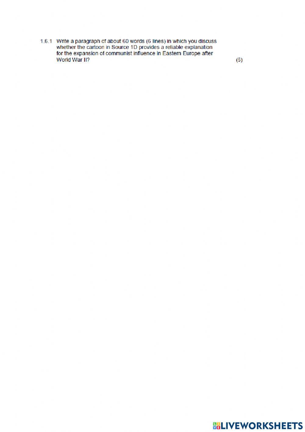 Topic 1 Cold war reading and writing