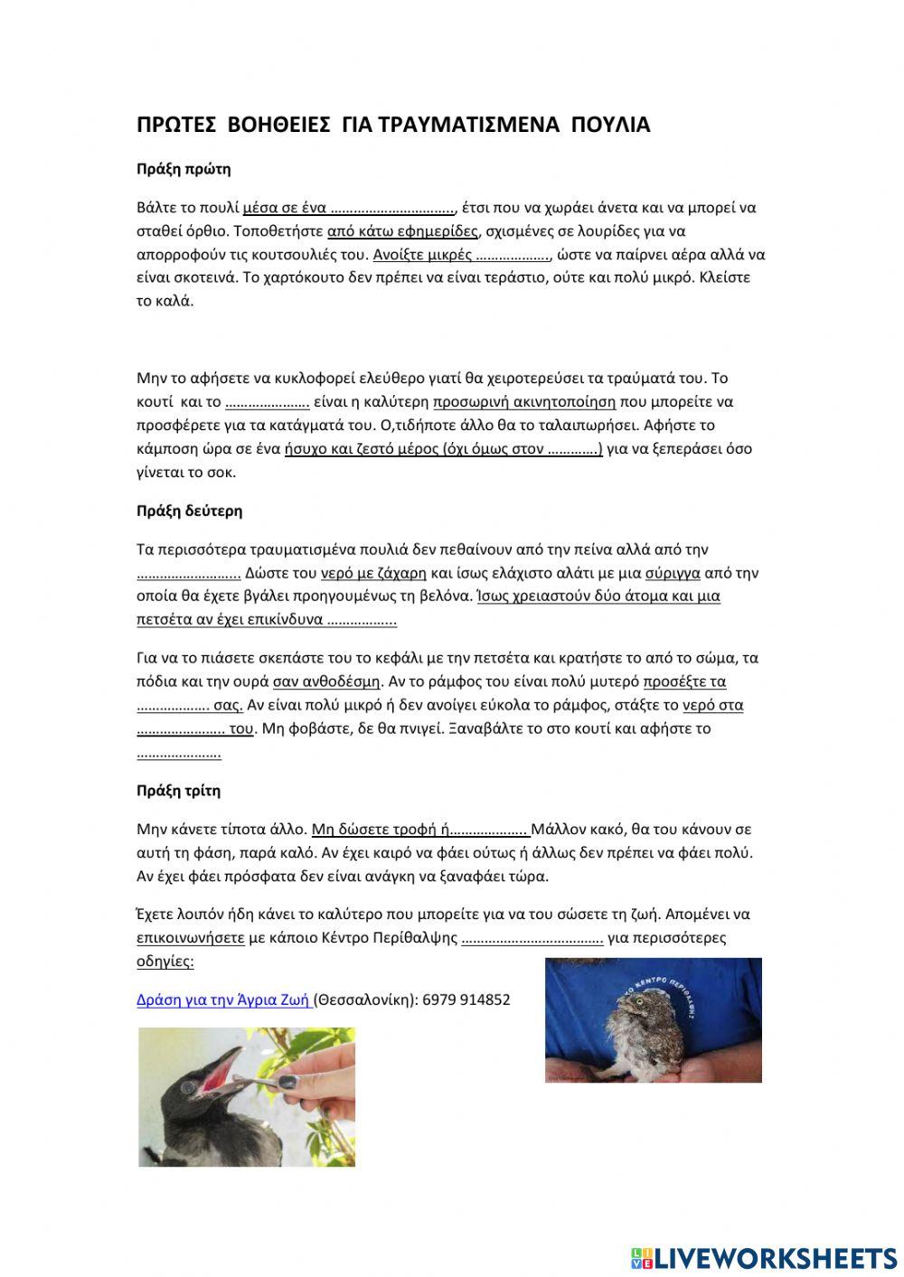 Πουλια του τοπου μας