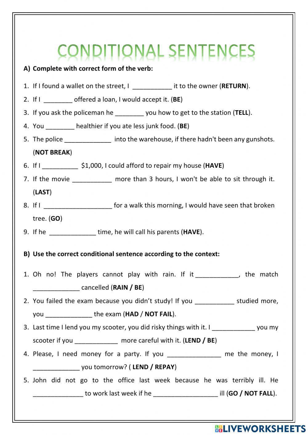 Conditional sentences