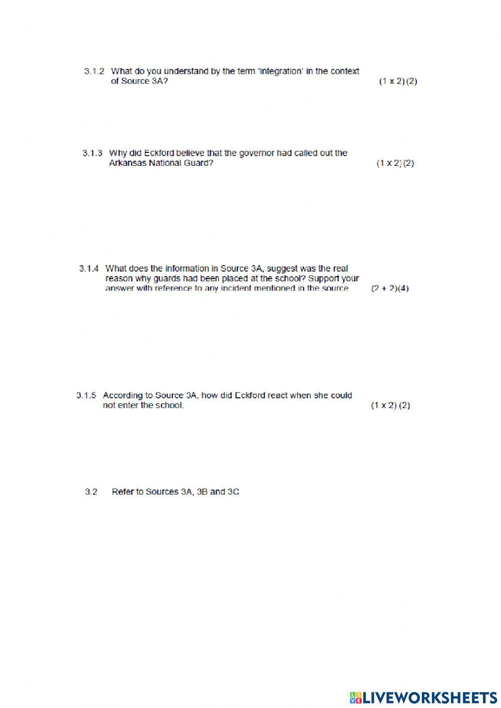 Section A Source Base Questions