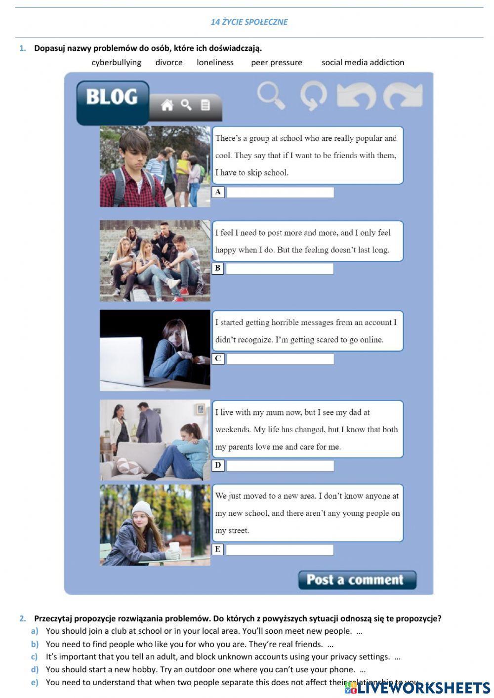 E8 U14 Życie Społeczne Vocabulary