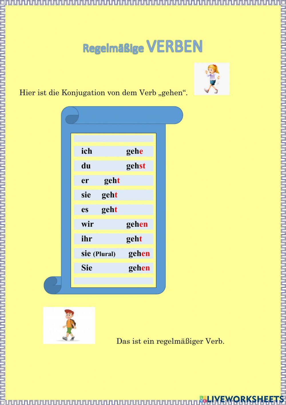 Konjugation der Verben Präsens