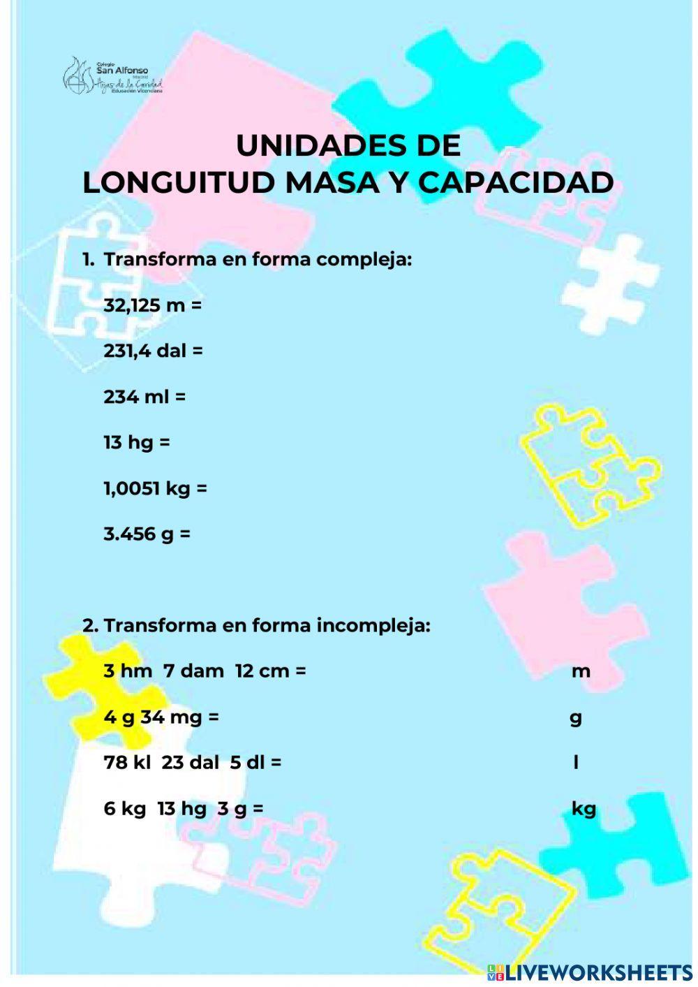 Magnitudes - Forma compleja e incompleja
