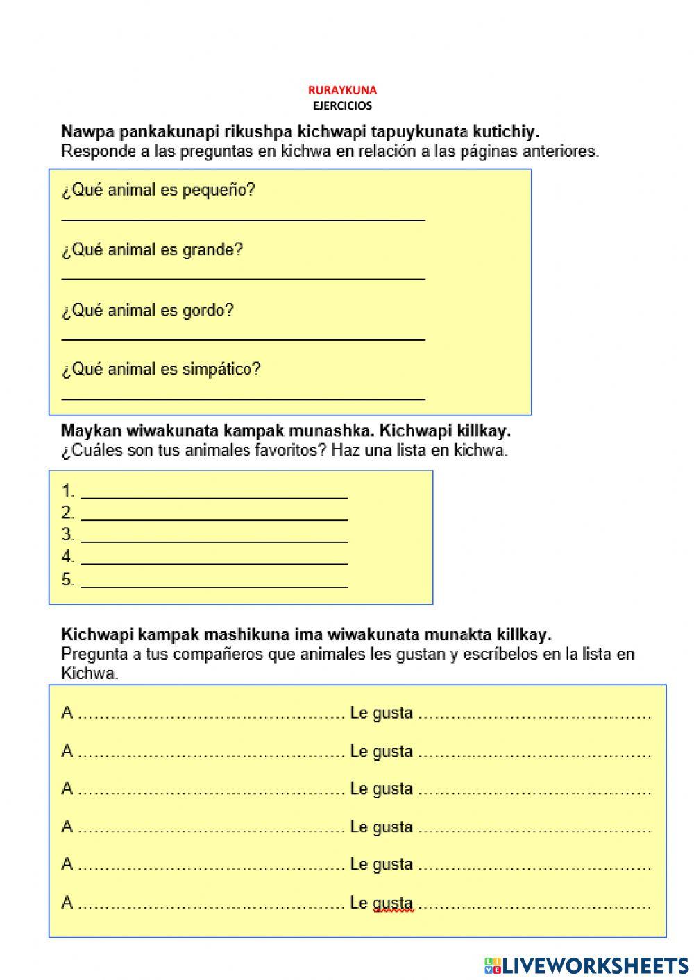 Lengua Kichwa-Wiwakuna