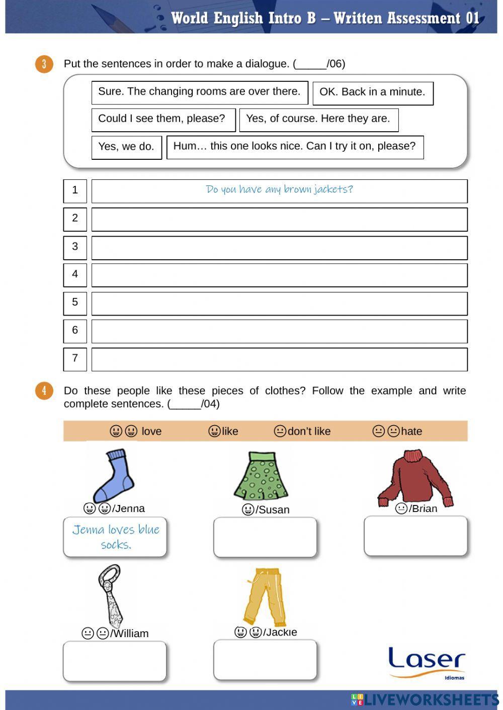 World English Intro - Part B - Evaluation Exercises for Units 7 to 9